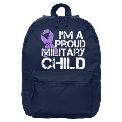 Military Child Month Boys Shirt Purple Up Brat Kid 16 in Basic Backpack