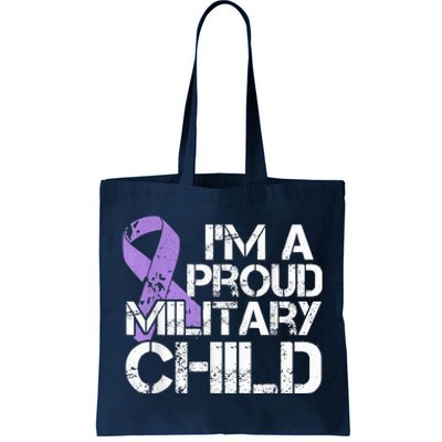 Military Child Month Boys Shirt Purple Up Brat Kid Tote Bag