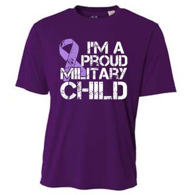 Military Child Month Boys Shirt Purple Up Brat Kid Cooling Performance Crew T-Shirt