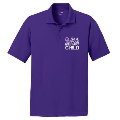 Military Child Month Boys Shirt Purple Up Brat Kid PosiCharge RacerMesh Polo