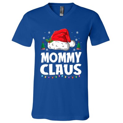 Mommy Claus Matching Group Xmas Family Christmas Pajama Meaningful Gift V-Neck T-Shirt