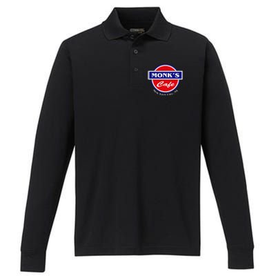 MonkS Cafe Performance Long Sleeve Polo