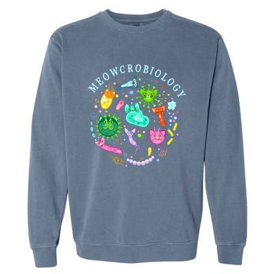 Meowcrobiology Cat Meow Microbiology Science Bacteriology Garment-Dyed Sweatshirt