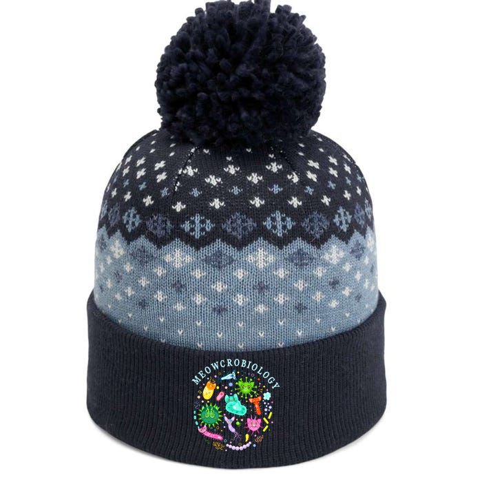 Meowcrobiology Cat Meow Microbiology Science Bacteriology The Baniff Cuffed Pom Beanie