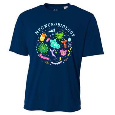 Meowcrobiology Cat Meow Microbiology Science Bacteriology Cooling Performance Crew T-Shirt