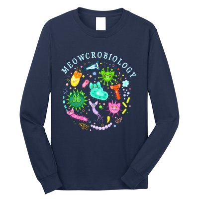 Meowcrobiology Cat Meow Microbiology Science Bacteriology Long Sleeve Shirt