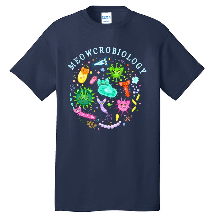 Meowcrobiology Cat Meow Microbiology Science Bacteriology Tall T-Shirt