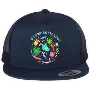 Meowcrobiology Cat Meow Microbiology Science Bacteriology Flat Bill Trucker Hat