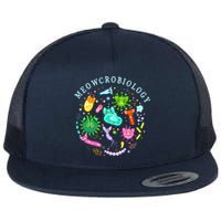 Meowcrobiology Cat Meow Microbiology Science Bacteriology Flat Bill Trucker Hat