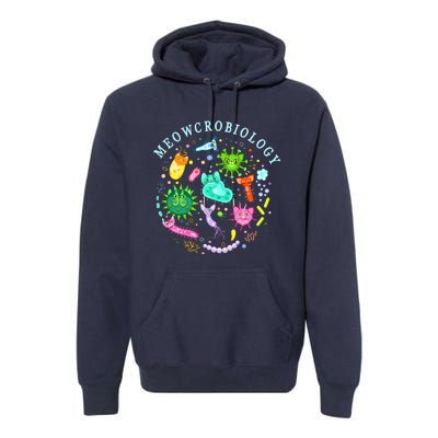 Meowcrobiology Cat Meow Microbiology Science Bacteriology Premium Hoodie