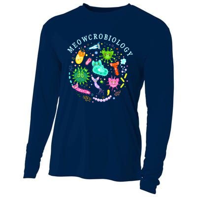 Meowcrobiology Cat Meow Microbiology Science Bacteriology Cooling Performance Long Sleeve Crew