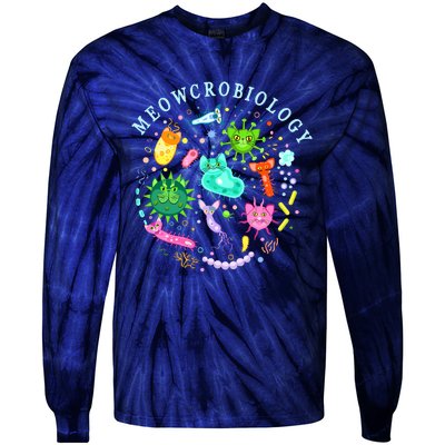 Meowcrobiology Cat Meow Microbiology Science Bacteriology Tie-Dye Long Sleeve Shirt