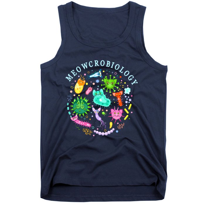 Meowcrobiology Cat Meow Microbiology Science Bacteriology Tank Top