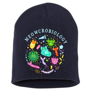 Meowcrobiology Cat Meow Microbiology Science Bacteriology Short Acrylic Beanie