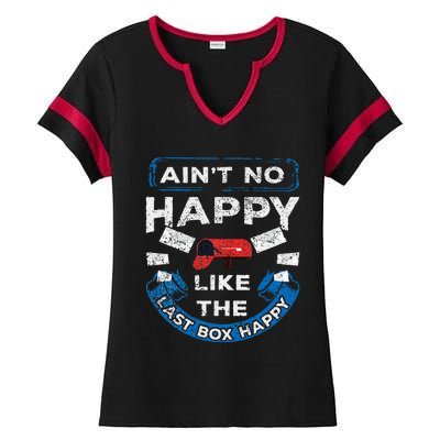 Mail Carrier Mailman AinT No Happy Like The Last Box Happy Ladies Halftime Notch Neck Tee