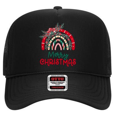 Merry Christmas High Crown Mesh Back Trucker Hat