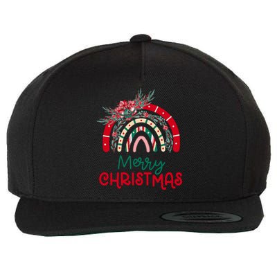 Merry Christmas Wool Snapback Cap