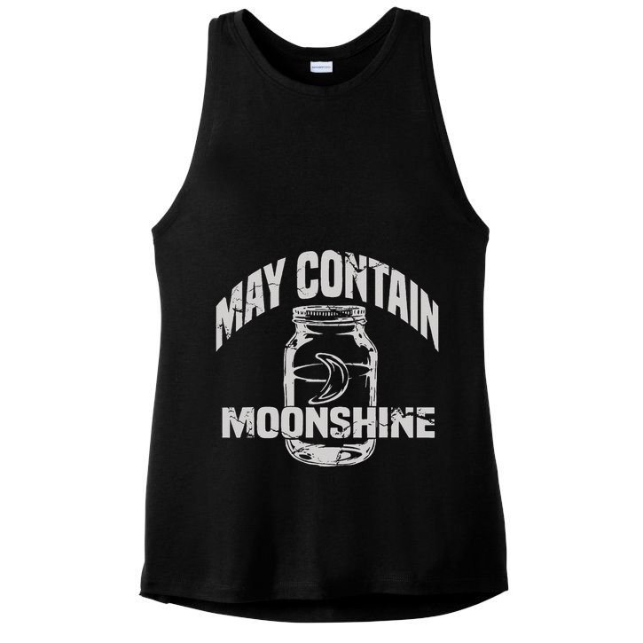 May Contain Moonshine Funny Gift Ladies PosiCharge Tri-Blend Wicking Tank