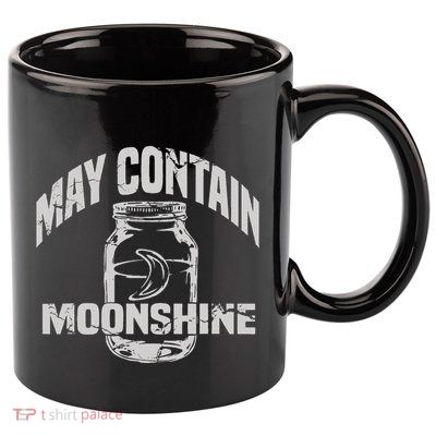 May Contain Moonshine Funny Gift 11oz C Handle Ceramic Mug