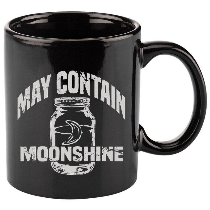 May Contain Moonshine Funny Gift 11oz C Handle Ceramic Mug