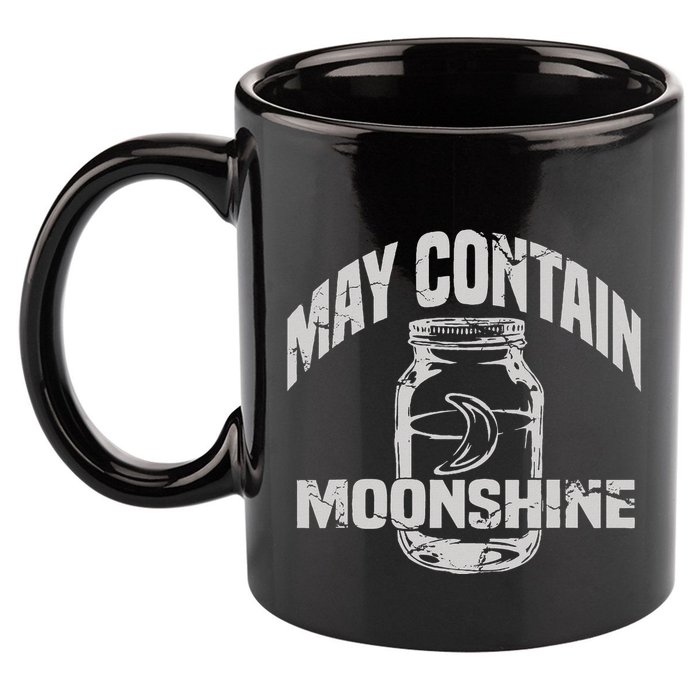 May Contain Moonshine Funny Gift 11oz C Handle Ceramic Mug