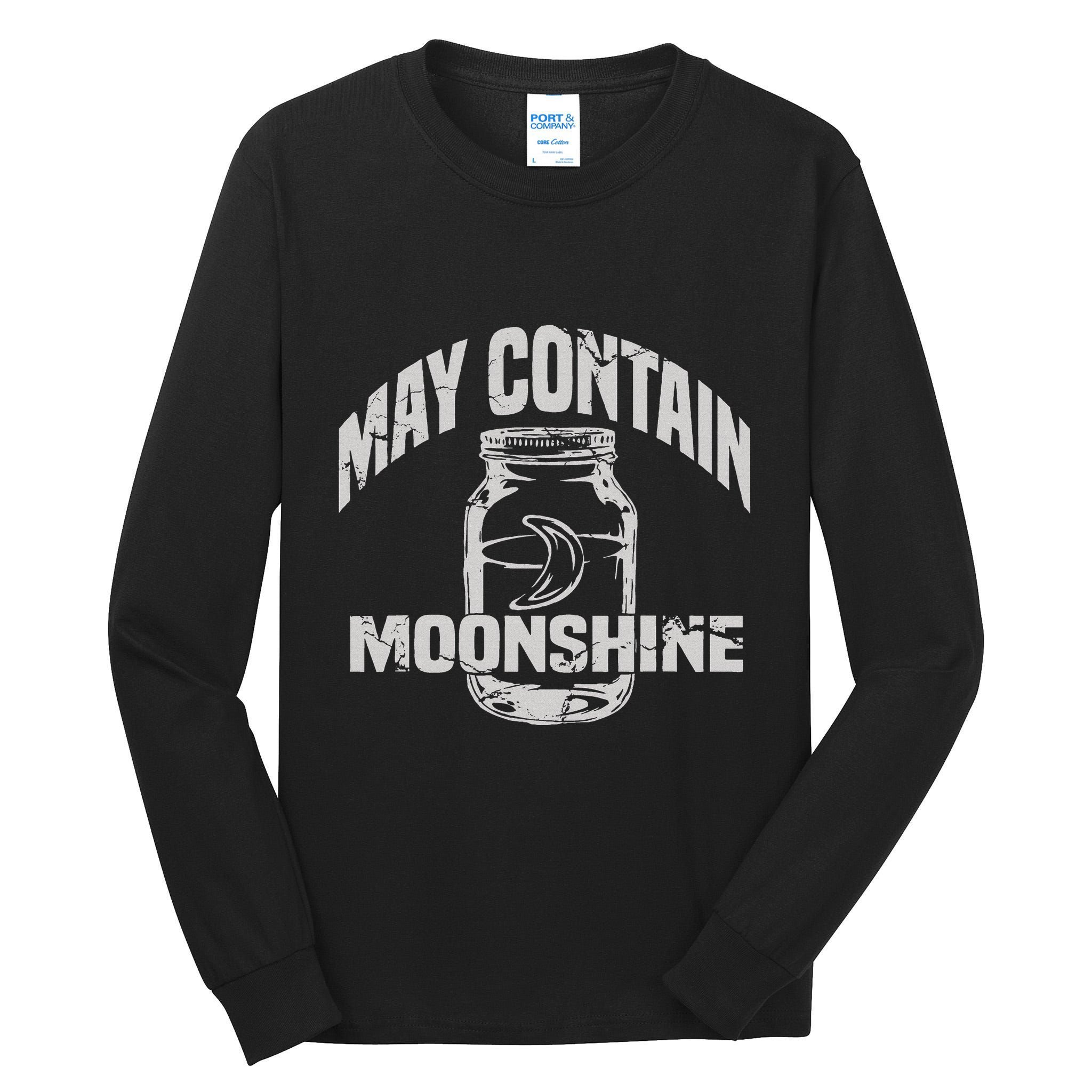 May Contain Moonshine Funny Gift Tall Long Sleeve T-Shirt
