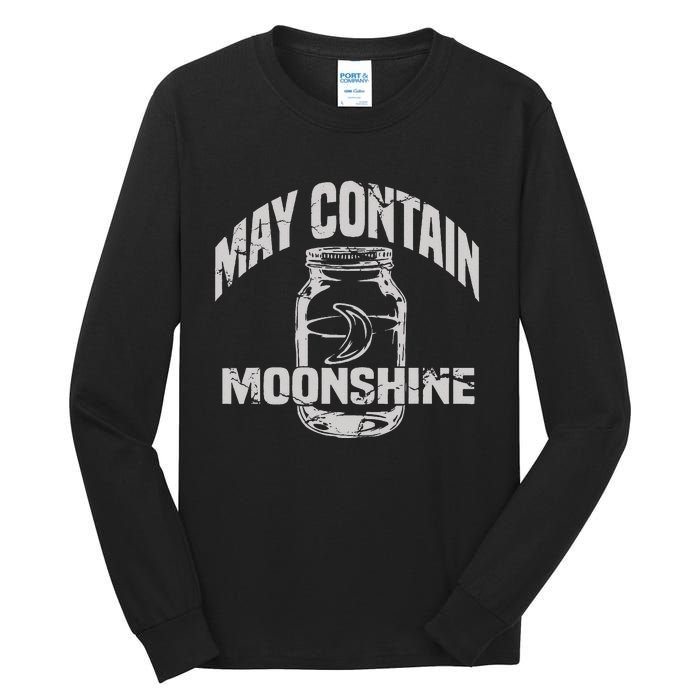 May Contain Moonshine Funny Gift Tall Long Sleeve T-Shirt