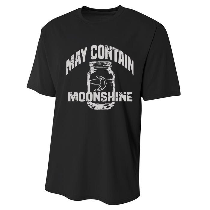 May Contain Moonshine Funny Gift Performance Sprint T-Shirt