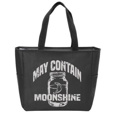 May Contain Moonshine Funny Gift Zip Tote Bag