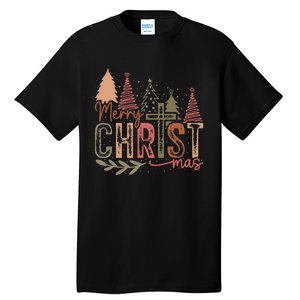 Merry Christ Mas Christian Jesus Christmas Pjs Xmas Pajamas Tall T-Shirt