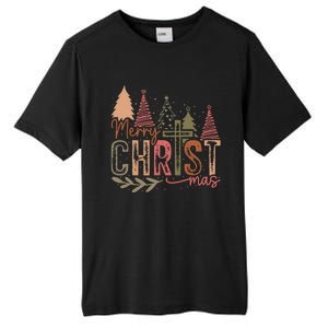 Merry Christ Mas Christian Jesus Christmas Pjs Xmas Pajamas Tall Fusion ChromaSoft Performance T-Shirt