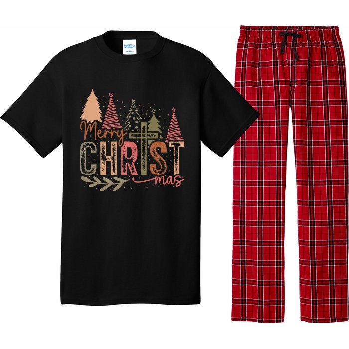 Merry Christ Mas Christian Jesus Christmas Pjs Xmas Pajamas Pajama Set