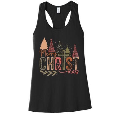 Merry Christ Mas Christian Jesus Christmas Pjs Xmas Pajamas Women's Racerback Tank