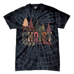 Merry Christ Mas Christian Jesus Christmas Pjs Xmas Pajamas Tie-Dye T-Shirt