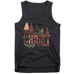 Merry Christ Mas Christian Jesus Christmas Pjs Xmas Pajamas Tank Top