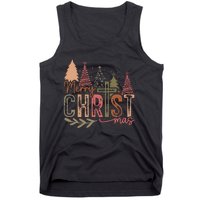 Merry Christ Mas Christian Jesus Christmas Pjs Xmas Pajamas Tank Top