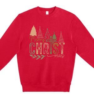 Merry Christ Mas Christian Jesus Christmas Pjs Xmas Pajamas Premium Crewneck Sweatshirt