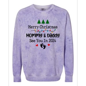 Merry Christmas Mommy And Daddy See You In 2024 Colorblast Crewneck Sweatshirt