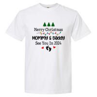 Merry Christmas Mommy And Daddy See You In 2024 Garment-Dyed Heavyweight T-Shirt