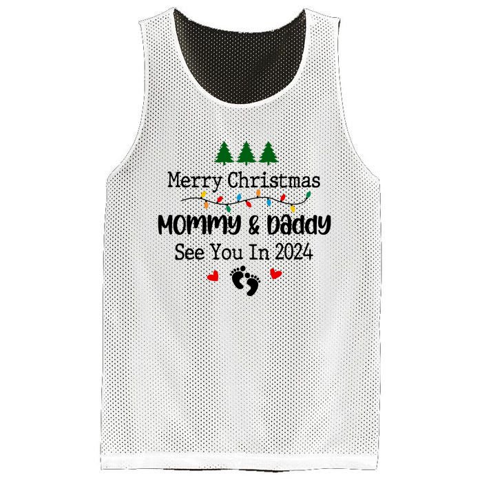 Merry Christmas Mommy And Daddy See You In 2024 Mesh Reversible Basketball Jersey Tank