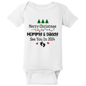 Merry Christmas Mommy And Daddy See You In 2024 Baby Bodysuit