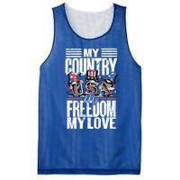 My Country My Freedom My Love Gift 4th Of July American Flag Cool Gift Mesh Reversible Basketball Jersey Tank