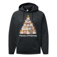 Merry Catmas Meowy Christmas Tree Cat Lover Cat Mom Cat Dad Performance Fleece Hoodie