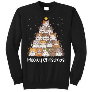 Merry Catmas Meowy Christmas Tree Cat Lover Cat Mom Cat Dad Sweatshirt