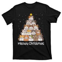 Merry Catmas Meowy Christmas Tree Cat Lover Cat Mom Cat Dad T-Shirt