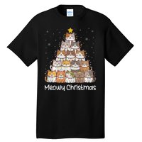 Merry Catmas Meowy Christmas Tree Cat Lover Cat Mom Cat Dad Tall T-Shirt