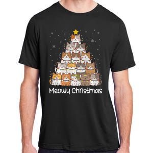 Merry Catmas Meowy Christmas Tree Cat Lover Cat Mom Cat Dad Adult ChromaSoft Performance T-Shirt