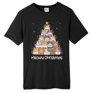 Merry Catmas Meowy Christmas Tree Cat Lover Cat Mom Cat Dad Tall Fusion ChromaSoft Performance T-Shirt