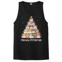 Merry Catmas Meowy Christmas Tree Cat Lover Cat Mom Cat Dad PosiCharge Competitor Tank