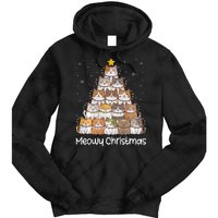 Merry Catmas Meowy Christmas Tree Cat Lover Cat Mom Cat Dad Tie Dye Hoodie